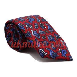 Andrew's Milano Red Paisley Printed Jacquard Tie