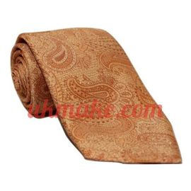 Andrew's Milano Orange Embroidered Paisley Necktie