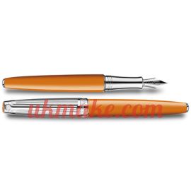 Caran D'Ache SILVER-PLATED, RHODIUM-COATED LÉMAN BICOLOR SAFFRON FOUNTAIN PEN