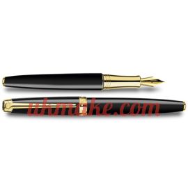 Caran D'Ache GOLD-PLATED LÉMAN EBONY BLACK FOUNTAIN PEN