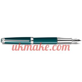 Caran D'Ache SILVER-PLATED, RHODIUM-COATED LÉMAN AMAZON GREEN FOUNTAIN PEN