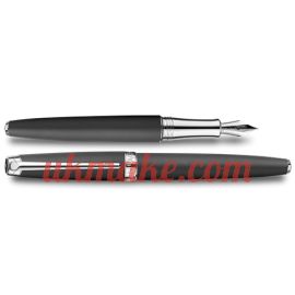 Caran D'Ache SILVER RHODIUM LÉMAN BLACK MATT FOUNTAIN PEN