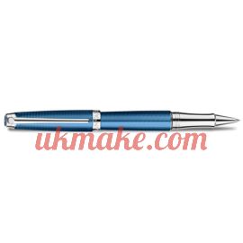 Caran D'Ache SILVER-PLATED, RHODIUM-COATED LÉMAN GRAND BLEU ROLLER PEN