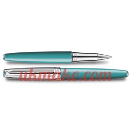 Caran D'Ache SILVER-PLATED, RHODIUM-COATED LÉMAN BICOLOR TURQUOISE ROLLER PEN