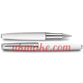 Caran D'Ache SILVER-PLATED, RHODIUM-COATED LÉMAN BICOLOR WHITE ROLLER PEN