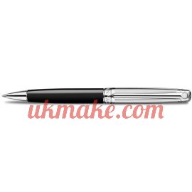 Caran D'Ache SILVER-PLATED, RHODIUM-COATED LÉMAN BICOLOR BLACK BALLPOINT PEN