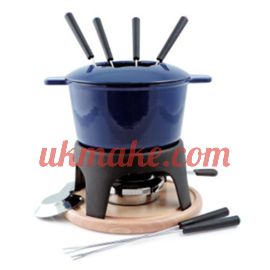 Swissmar Sierra 11-PC Cast Iron Blue Fondue Set